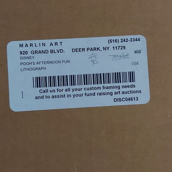 Marlin Art Disney Pooh's Afternoon Fun Lithograph Matted in 17" x 18" Frame - Picture 4 of 4